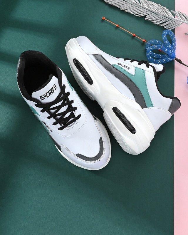 Shop Women's White Color Block Casual Shoes-Front