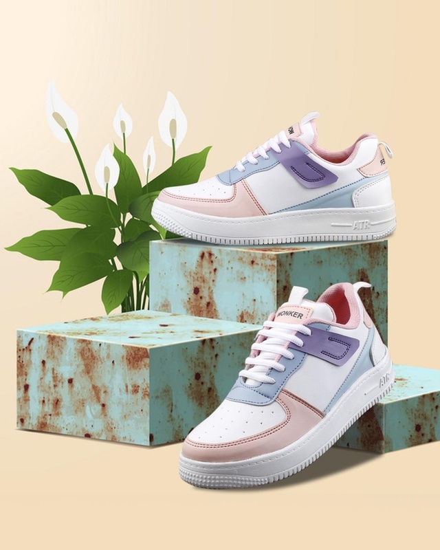 Shop Women's White Color Block Sneakers-Front