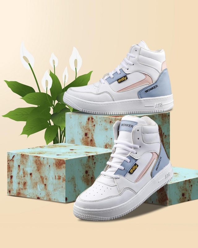 Shop Women's White Color Block Sneakers-Front