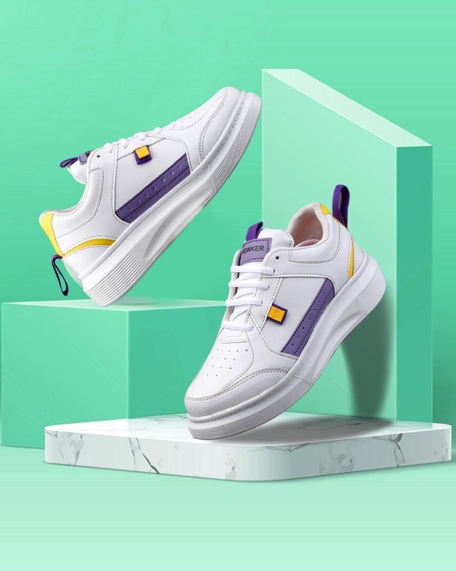 Shop Women's White Color Block Sneakers-Front