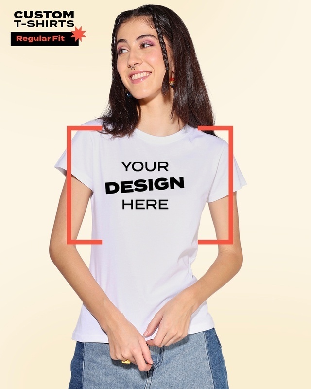 Shop Women's White Customizable T-shirt-Front