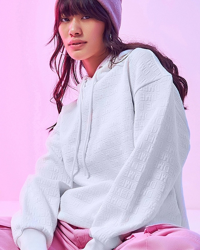 Shop Women's White Oversized Hoodies-Front