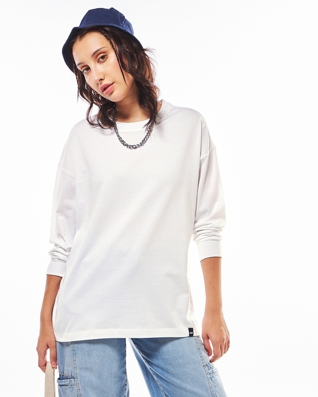 Shop Women's White Oversized T-shirt-Front