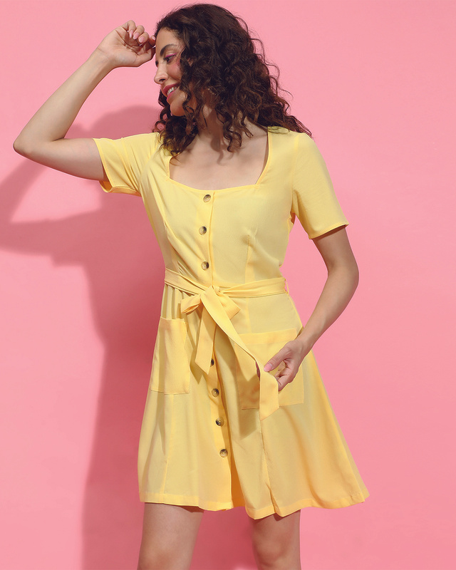 Women's Yellow Mini Dress