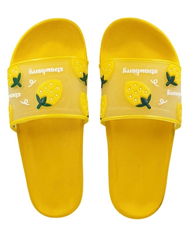 Shop Women's Yellow Strawberry Slippers & Flip Flops-Front