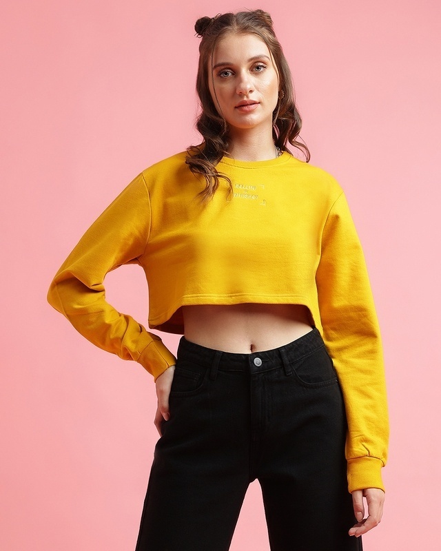 Shop Women's Yellow Sweatshirt-Front