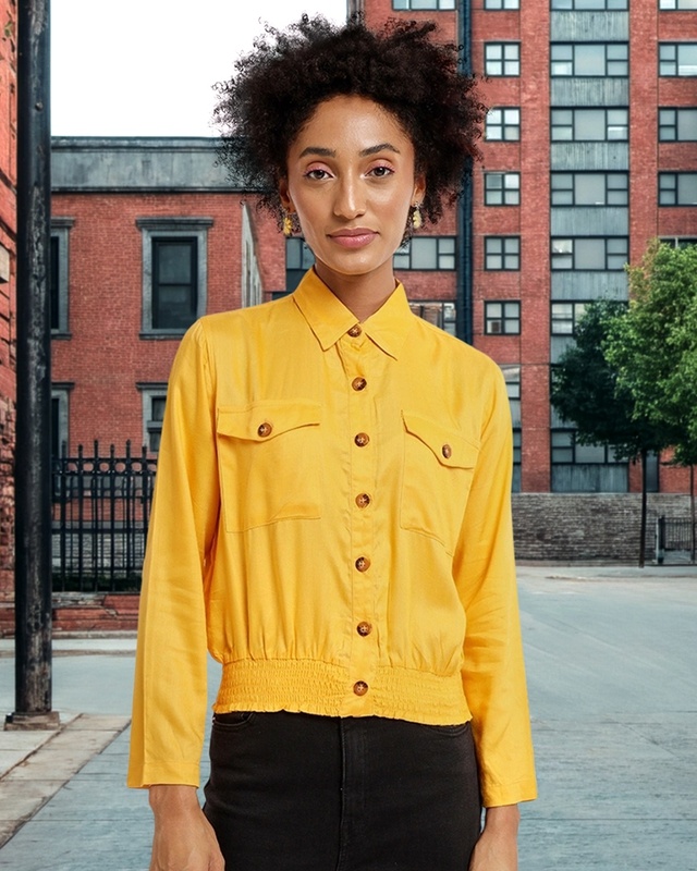 Women's Yellow Waist Top
