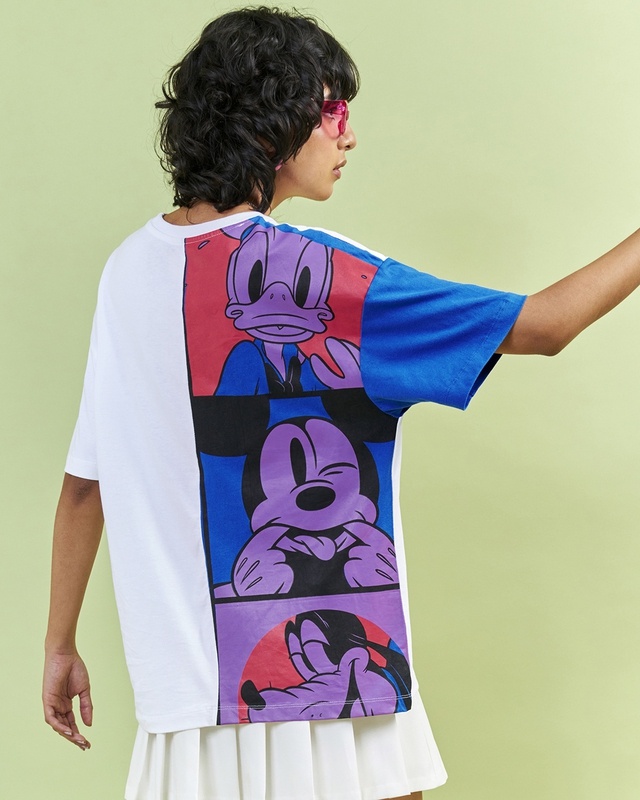 Shop Women's White Disney Polaride Hyper Printed Boyfriend T-shirt-Front