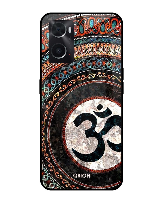 Shop Worship Printed Premium Glass Cover For Oppo A76 (Impact Resistant, Matte Finish)-Front