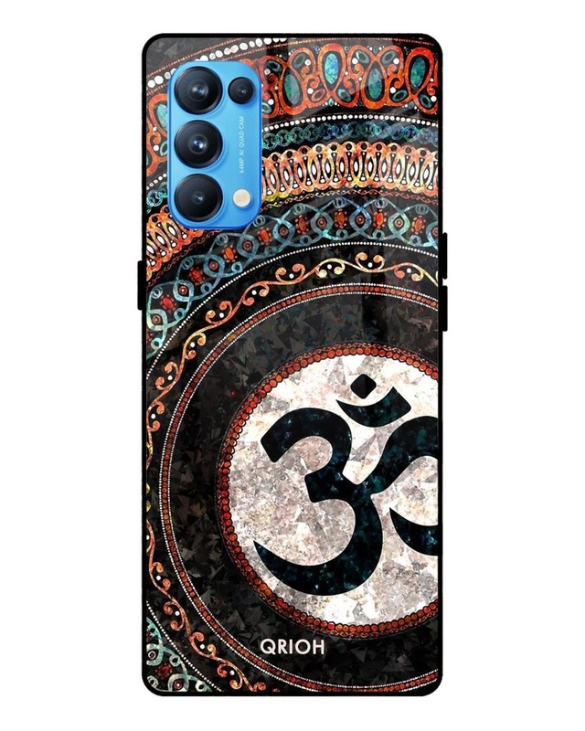 Shop Worship Printed Premium Glass Cover For Oppo Reno5 Pro (Impact Resistant, Matte Finish)-Front