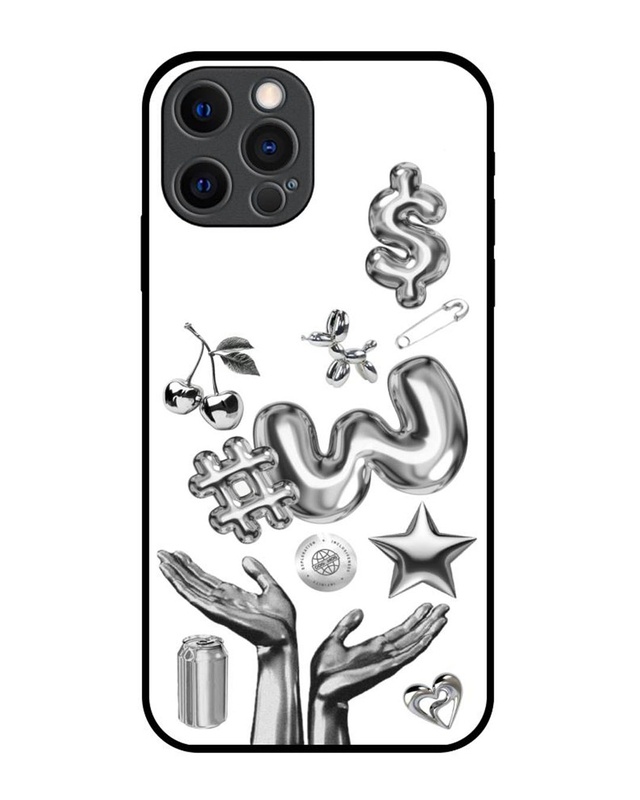 Shop Y2K Chrome Premium Glass Cover for Apple iPhone 12 Pro-Front