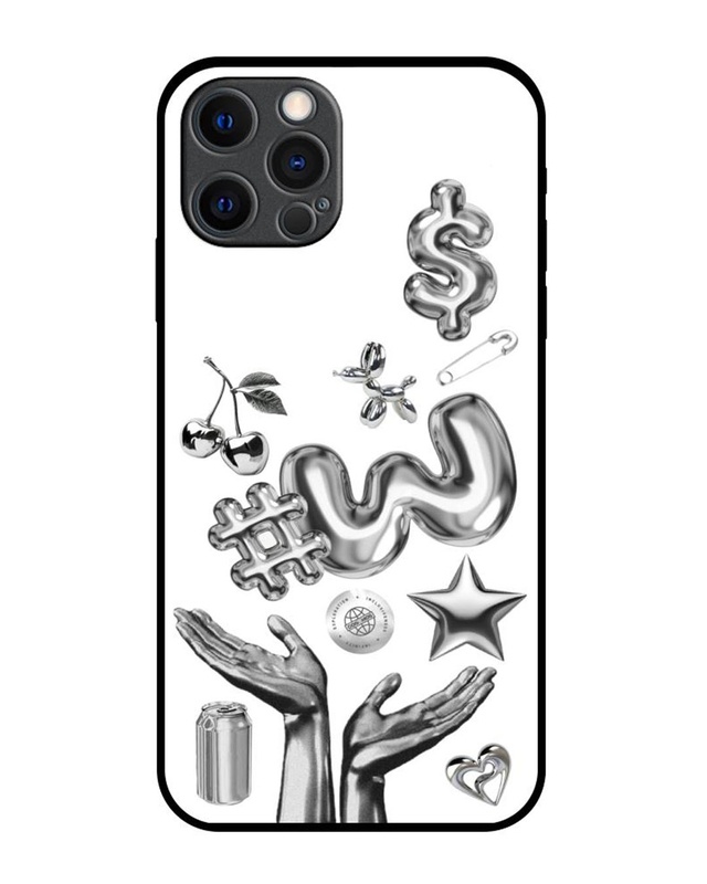 Shop Y2K Chrome Premium Glass Cover for Apple iPhone 12 Pro Max-Front