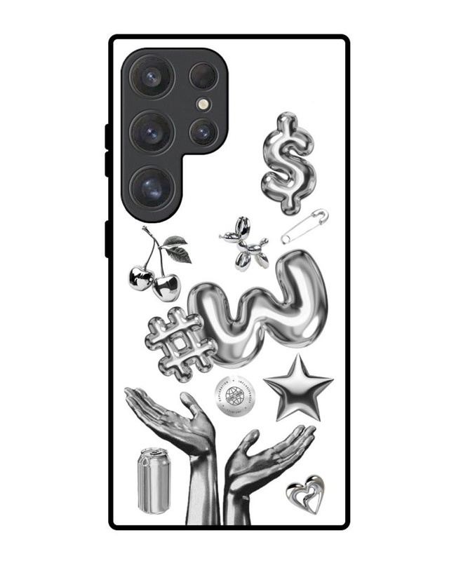 Y2K Chrome Premium Glass Cover for Samsung Galaxy S25 Ultra 5G