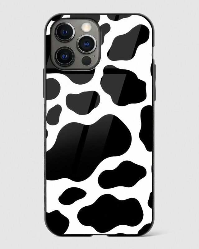 Shop Y2K Cow Print Premium Glass Case for Apple iPhone 15 Pro Max-Front