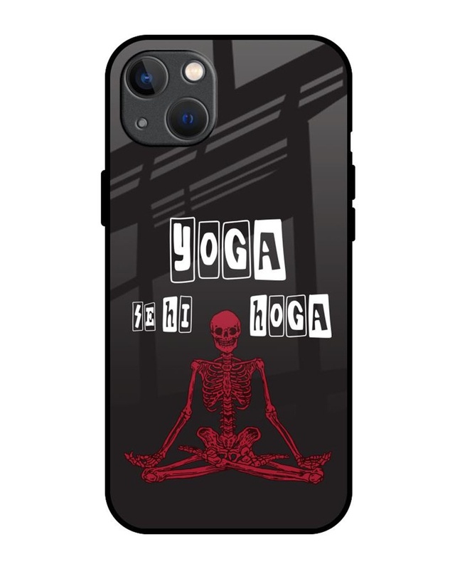 Shop Yoga Se Hi Hoga Premium Glass Cover for Apple iPhone 13-Front