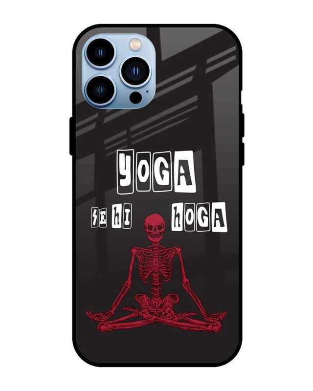 Shop Yoga Se Hi Hoga Premium Glass Cover for Apple iPhone 13 Pro-Front