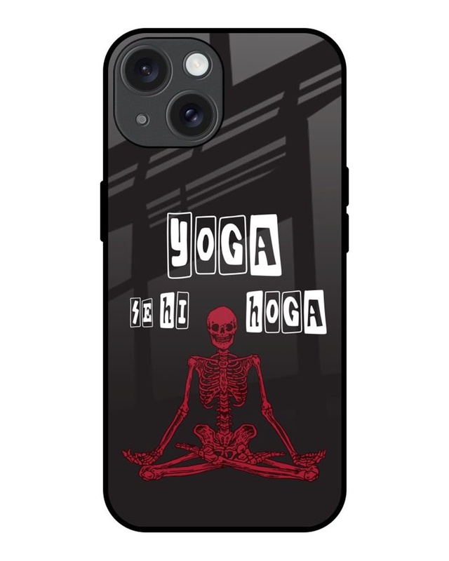 Shop Yoga Se Hi Hoga Premium Glass Cover for Apple iPhone 15-Front