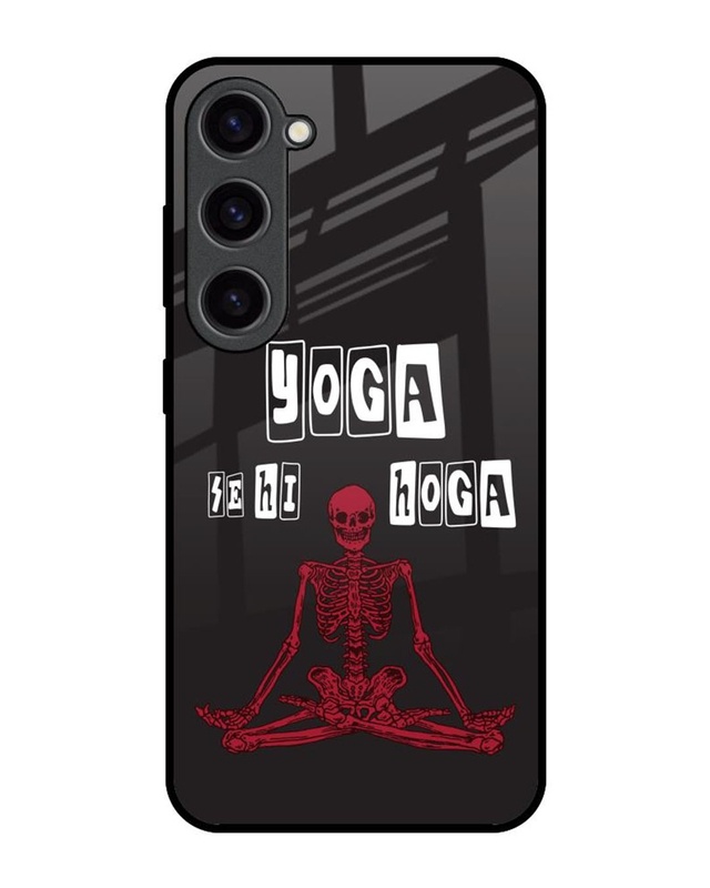 Yoga Se Hi Hoga Premium Glass Cover for Samsung Galaxy S23 5G