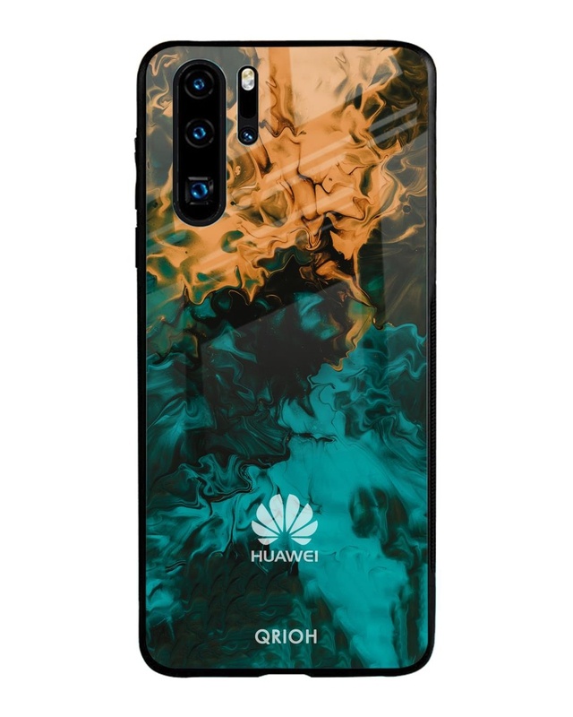 Shop Zig-Zag Printed Premium Glass Cover For Huawei P30 Pro (Impact Resistant, Matte Finish)-Front