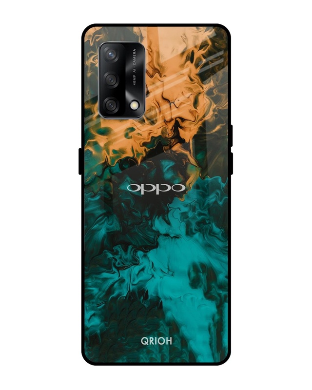 Shop Zig-Zag Printed Premium Glass Cover For Oppo F19 (Impact Resistant, Matte Finish)-Front