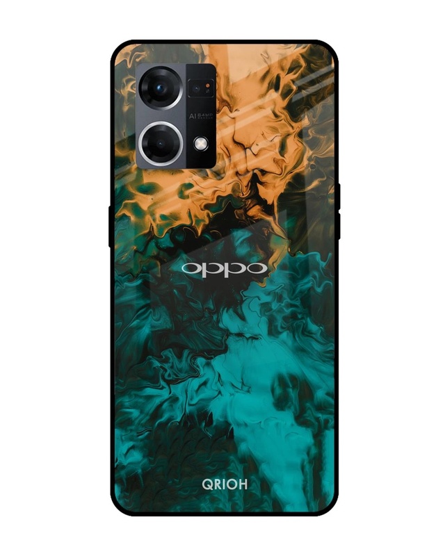 Shop Zig-Zag Printed Premium Glass Cover For OPPO F21 Pro 4G (Impact Resistant, Matte Finish)-Front