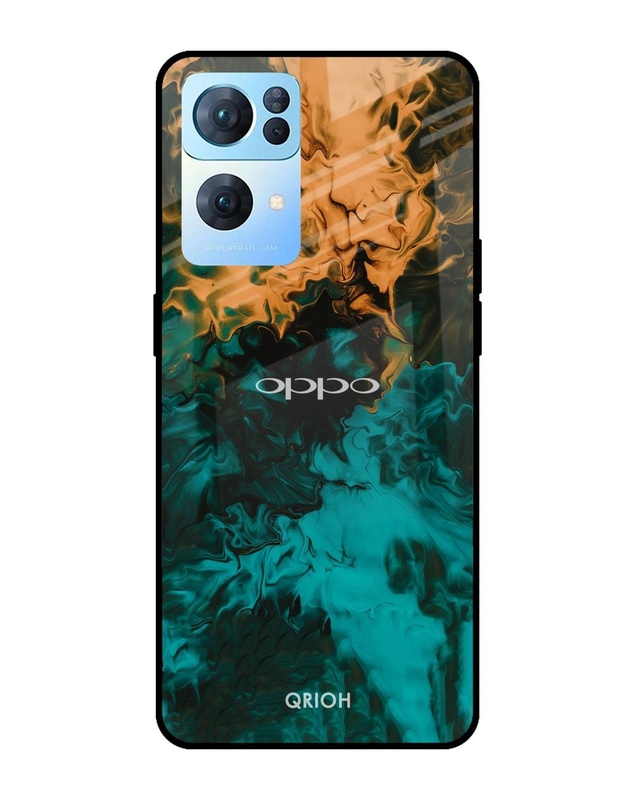 Shop Zig-Zag Printed Premium Glass Cover For Oppo Reno7 Pro 5G (Impact Resistant, Matte Finish)-Front