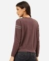 Shop Women's Charcoal Grey Solid Sweatshirt With Striped Detail-Design