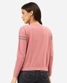 Shop Women's Dusty Pink & Grey Solid Sweatshirt With Striped Detail-Design