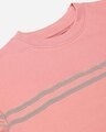 Shop Women's Dusty Pink & Grey Solid Sweatshirt With Striped Detail
