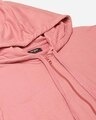Shop Women's Pink Solid Hooded Crop Sweatshirt
