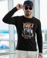 Shop Men's Jet Black ST Characters Graphic Printed T-shirt-Front