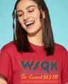 Shop Women's Bold Red WSQK Typography Boyfriend T-shirt