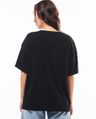 Shop Women's Jet Black Upside Down Graphic Printed Oversized T-shirt-Full
