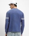 Shop Men's Blue Madara Typography Oversized Acid Wash T-shirt-Full