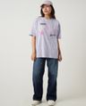 Shop Women's Thistle Purple Same Drama Graphic Printed Oversized T-shirt