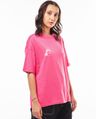 Shop Women's Fandango Pink Clock Typography Oversized T-shirt-Full