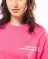 Shop Women's Fandango Pink Clock Typography Oversized T-shirt