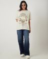 Shop Women's Beige Devils Creek Graphic Printed Oversized T-shirt