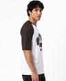 Buy Men's White & Brown Typography Oversized T-shirt - Image 2