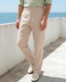 Buy Bewakoof Men's Beige Straight Fit Cotton Linen Pants