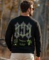 Shop Men's Jet Black 999 Graphic Printed Plus Size Sweatshirt-Front