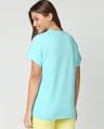 Shop Women's Aqua Sky Blue Sip Chill Graphic Printed Boyfriend T-shirt-Design