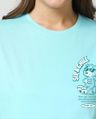 Shop Women's Aqua Sky Blue Sip Chill Graphic Printed Boyfriend T-shirt