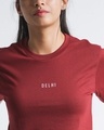 Shop Women's Delhi Block T-shirt in Wine-Design