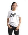 Shop Women's Delhi Script Logo T-shirt in White-Front