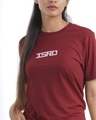 Shop Women's ISRO Block design T-shirt in Wine-Official ISRO Collection-Design