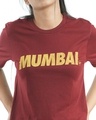 Shop Women's Mumbai Bold Map T-shirt in Wine-Design