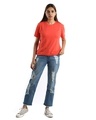 Shop Women's Red Unisex Basic T-shirt-Full