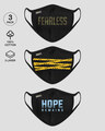 Shop 2-Layer Everyday Protective Mask - Pack of 3 (Fearless Camouflage Text-Danger-Hope Remains)-Front