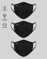 Shop 2-Layer Everyday Protective Mask - Pack of 3 (Jet Black-Jet Black- Jet Black)-Front